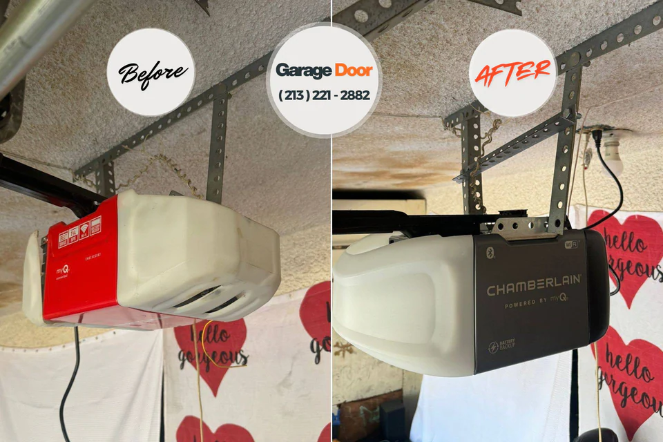 Before and after: garage door installation Wilmington, IL